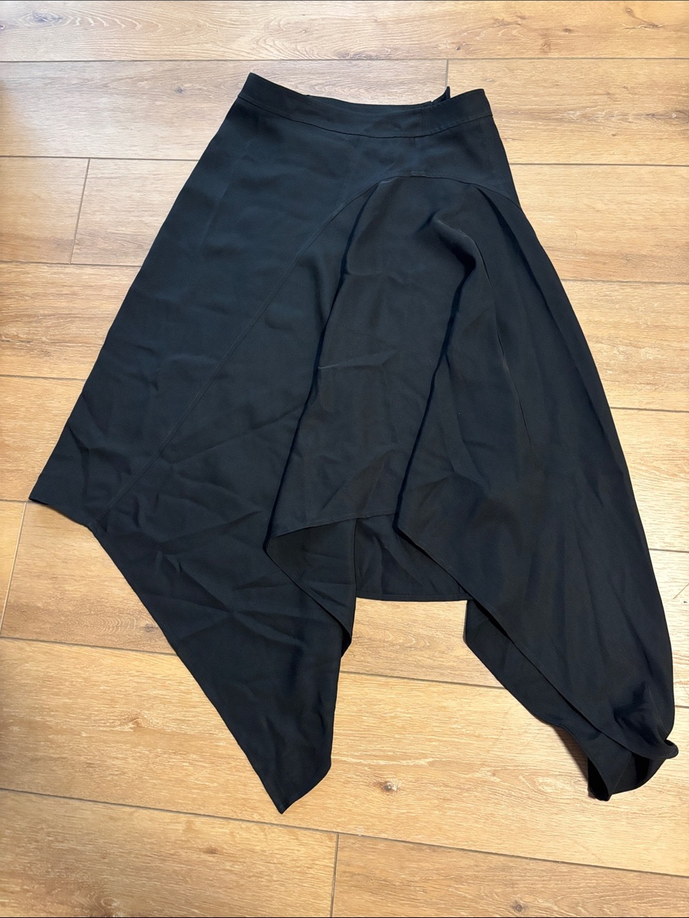 COS Black Asymmetrical Handkerchief-Hem Skirt